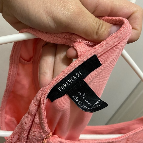 pink floral lace tank top dress - Picture 3 of 3